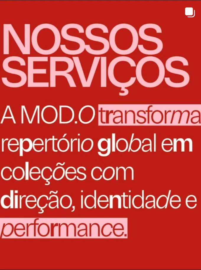 Post do Instagram da mod.o — Nossos Serviços