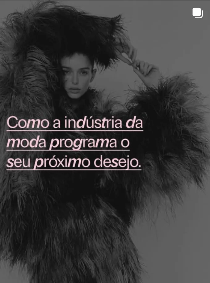 Post do Instagram da mod.o — como a indústria da moda programa o desejo